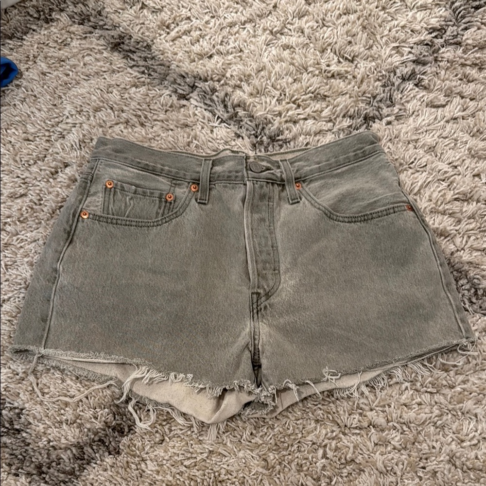 Women’s High Rise Levi’s 501 Green Jean Shorts